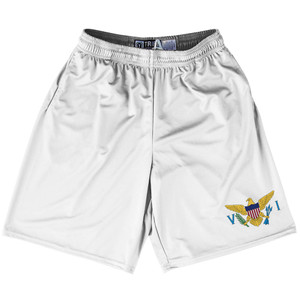 Us Virgin Islands Country Flag Lacrosse Shorts - Blue & White & Yellow