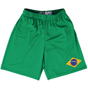Brazil Country Flag Lacrosse Shorts - Green & Yellow & Blue