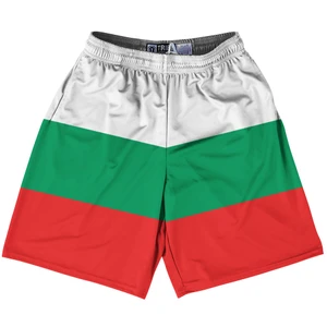 Bulgaria Country Flag Lacrosse Shorts - White & Green & Red