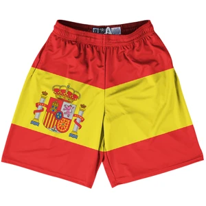 Spain Country Flag Lacrosse Shorts - Red & Yellow