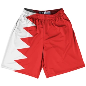 Bahrain Country Flag Lacrosse Shorts - Red & White