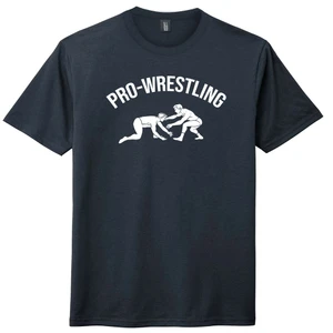 Pro-Wrestling Mens Tri-Blend DTG T-shirt - Navy Blue Solid