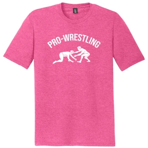Pro-Wrestling Mens Tri-Blend DTG T-shirt - Fuchsia Frost
