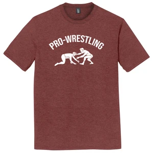 Pro-Wrestling Mens Tri-Blend DTG T-shirt - Maroon Frost