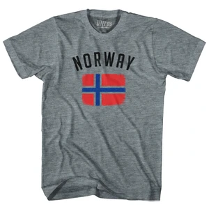 Norway Country Flag Heritage T-Shirt - Athletic Grey Tri-Blend - Men's X-Large - Final Sale - M47