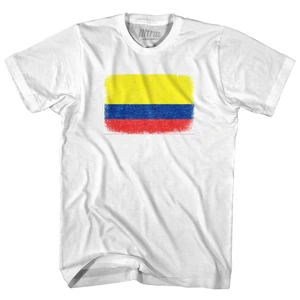 Colombia Country Flag Cotton T-Shirt -  White - Men's  X-Large -  Final Sale - M47
