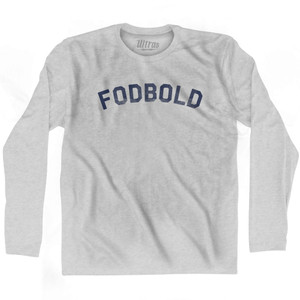 Danish Fodbold Soccer Adult Cotton Long Sleeve T-shirt - Grey Heather Danish Fodbold Soccer Adult Cotton Long Sleeve T-shirt - Grey Heather