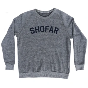 Shofar Adult Tri-Blend Sweatshirt Athletic Grey Mens Tri-Blend Regular Sweatshirt - Athletic Grey