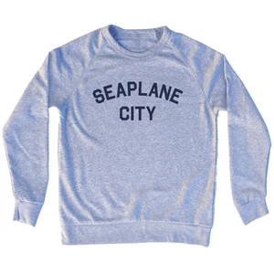 Seaplane City Adult Tri-Blend Sweatshirt Grey Heather Mens Tri-Blend Regular Sweatshirt - Grey Heather