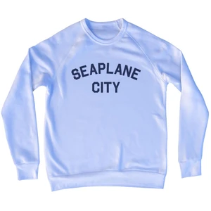 Seaplane City Adult Tri-Blend Sweatshirt White Mens Tri-Blend Regular Sweatshirt - White