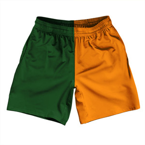 Quad Style Soccer Shorts - Hunter Green and Orange Tennessee