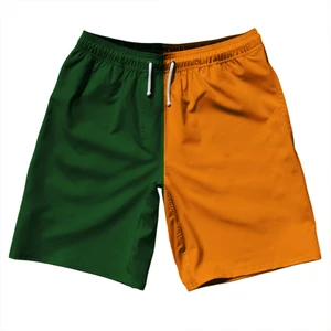 Quad Style 10" Swim Shorts - Hunter Green and Orange Tennessee