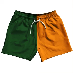 Quad Style 5" Swim Shorts - Hunter Green and Orange Tennessee