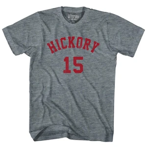 Hickory 15 Basketball (Distressed Design) Tri-Blend Mens T-shirt  - Athletic Grey - L - FINAL SALE - M20