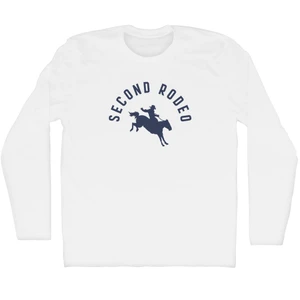 Second Rodeo Cotton Mens Long Sleeve T-shirt  - White - L - FINAL SALE - M36