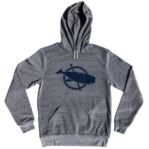 Nantucket Flag Tri-Blend Hoodie  - Athletic Grey - LARGE - FINAL SALE - Z3