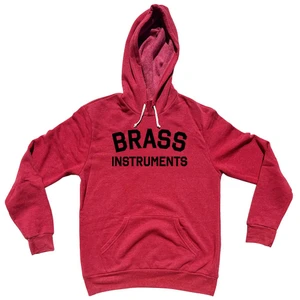 Brass Instruments Cotton-Poly Blend Hoodie - Red