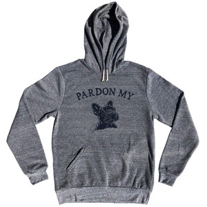 Pardon My Frenchie Cotton-Poly Blend Hoodie - Athletic Grey
