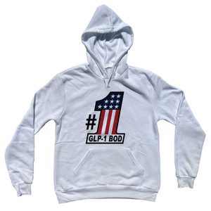 Number One GLP-1 BOD Weight Loss Cotton-Poly Blend Hoodie - White