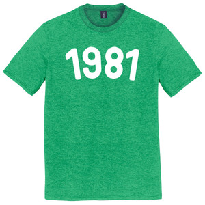 1981 Year Celebration Mens Tri-Blend DTG T-shirt - Green Kelly