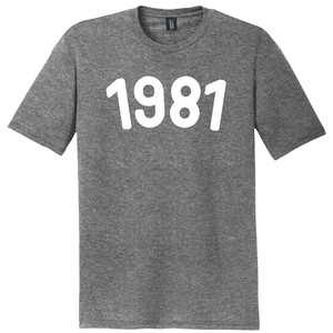 1981 Year Celebration Mens Tri-Blend DTG T-shirt - Grey Heather