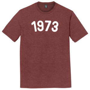 1973 Year Celebration Mens Tri-Blend DTG T-shirt - Maroon Heather