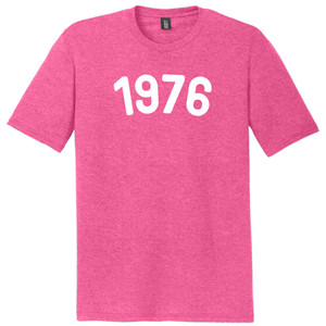 1976 Year Celebration Mens Tri-Blend DTG T-shirt - Fuchsia Heather