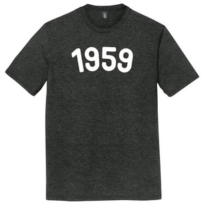 1959 Year Celebration Mens Tri-Blend DTG T-shirt - Black Heather