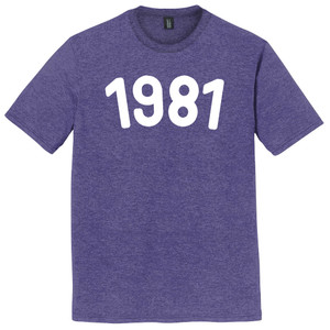 1981 Year Celebration Mens Tri-Blend DTG T-shirt - Purple Heather