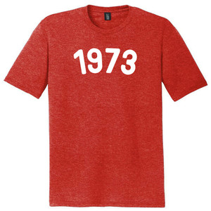 1973 Year Celebration Mens Tri-Blend DTG T-shirt - Red Heather