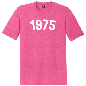 1975 Year Celebration Mens Tri-Blend DTG T-shirt - Fuchsia Heather