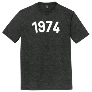 1974 Year Celebration Mens Tri-Blend DTG T-shirt - Black Heather