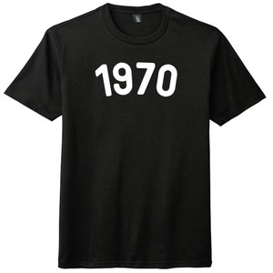 1970 Year Celebration Mens Tri-Blend DTG T-shirt - Black Solid