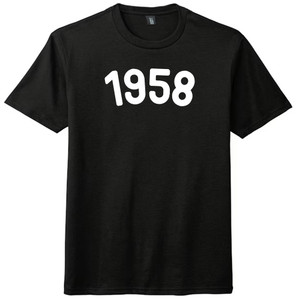 1958 Year Celebration Mens Tri-Blend DTG T-shirt - Black Solid