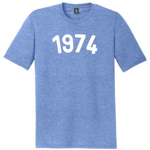 1974 Year Celebration Mens Tri-Blend DTG T-shirt - Blue Heather