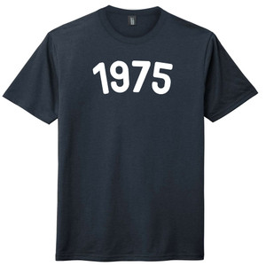 1975 Year Celebration Mens Tri-Blend DTG T-shirt - Navy Blue Solid