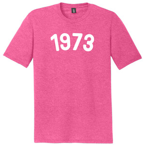 1973 Year Celebration Mens Tri-Blend DTG T-shirt - Fuchsia Heather