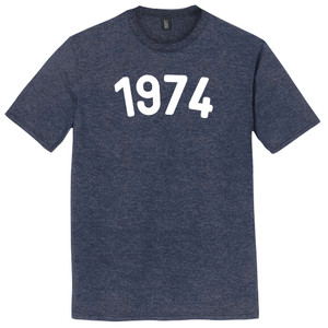 1974 Year Celebration Mens Tri-Blend DTG T-shirt - Navy Blue Heather