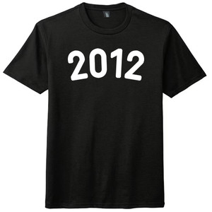 2012 Year Celebration Mens Tri-Blend DTG T-shirt - Black Solid