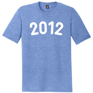 2012 Year Celebration Mens Tri-Blend DTG T-shirt - Blue Heather
