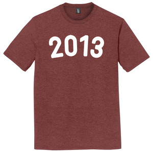 2013 Year Celebration Mens Tri-Blend DTG T-shirt - Maroon Heather