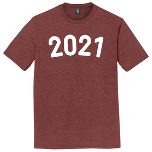 2021 Year Celebration Mens Tri-Blend DTG T-shirt - Maroon Heather