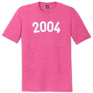 2004 Year Celebration Mens Tri-Blend DTG T-shirt - Fuchsia Heather