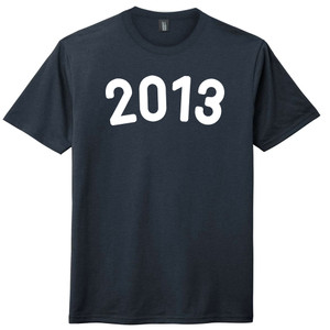 2013 Year Celebration Mens Tri-Blend DTG T-shirt - Navy Blue Solid