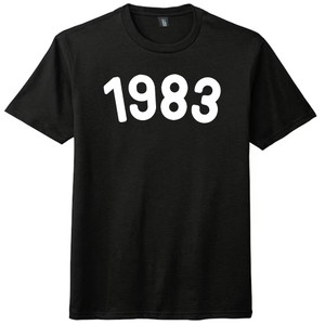 1983 Year Celebration Mens Tri-Blend DTG T-shirt - Black Solid