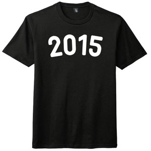 2015 Year Celebration Mens Tri-Blend DTG T-shirt - Black Solid