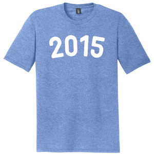 2015 Year Celebration Mens Tri-Blend DTG T-shirt - Blue Heather