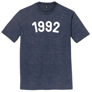1992 Year Celebration Mens Tri-Blend DTG T-shirt - Navy Blue Heather
