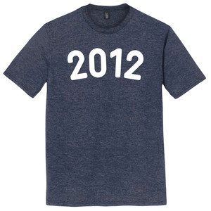 2012 Year Celebration Mens Tri-Blend DTG T-shirt - Navy Blue Heather