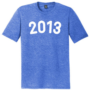 2013 Year Celebration Mens Tri-Blend DTG T-shirt - Royal Blue Heather